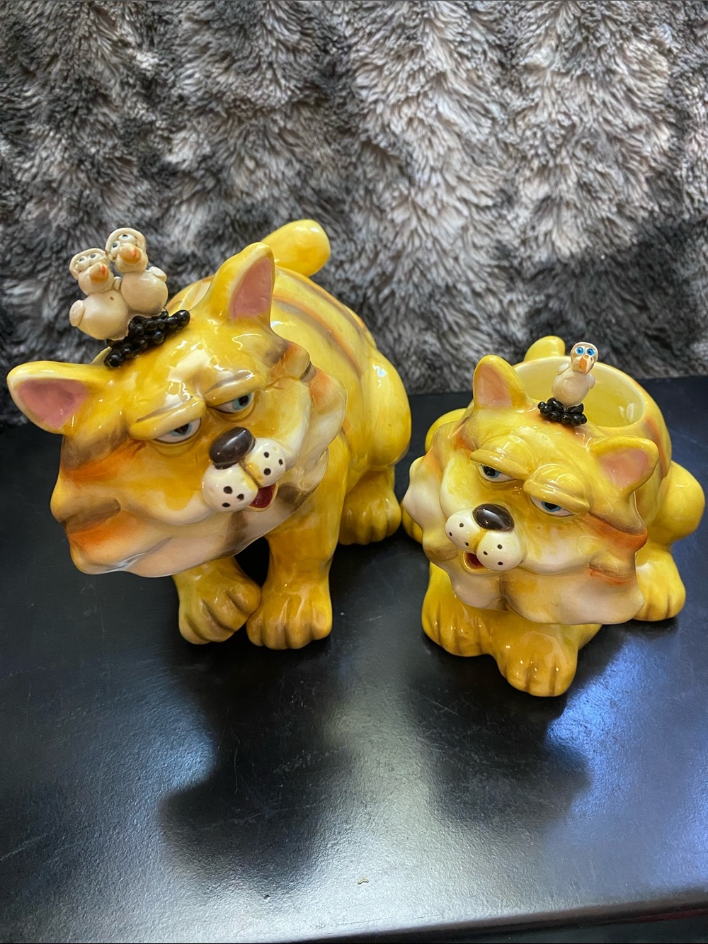 Vintage ceramic whimsical Cats “Hookie Kritters”